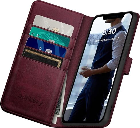 for iPhone 12 Pro Max 6.7" Genuine Leather Wallet case【RFID Blocking】【4 Credit Card Holder】【Real Leather】 Flip Folio Book Phone case Protective Cover Women Men for Apple 12ProMax case Black in Saudi Arabia