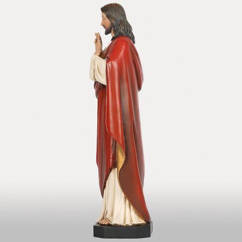 BC Catholic Sacred Heart of Jesus Statue, Catholic Fiigurine, Religious Gifts, 6" H, Handmade by Buildclassic in Saudi Arabia