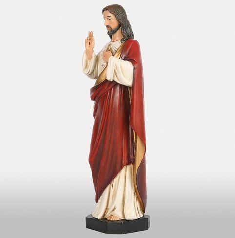 BC Catholic Sacred Heart of Jesus Statue, Catholic Fiigurine, Religious Gifts, 6" H, Handmade by Buildclassic in Saudi Arabia