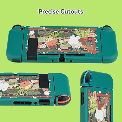 GeekShare Protective Case Compatible with Nintendo Switch Kawaii Switch Slim Cover Case Hard Protective Shell for Nintendo Switch and Joy Con - Bunny Garden in Saudi Arabia