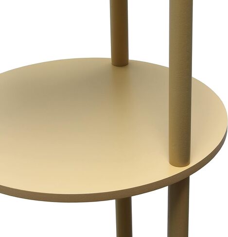 تصاميم بسيطة LF2010-LPK 62.5 "مصباح أرضي منظم على شكل رف دائري حديث مع منفذي شحن USB، ومنفذ شحن واحد وغطاء من الكتان لغرفة المعيشة وغرفة النوم والمكتب، وردي فاتح in Kuwait