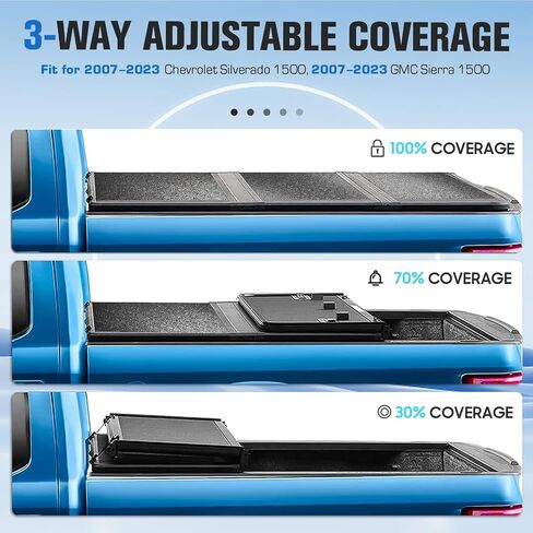 Hard Folding Truck Bed Tonneau Cover for 2007-2023 Chevrolet Silverado 1500, GMC Sierra 1500 5.8 Ft Bed Fleetside in Saudi Arabia