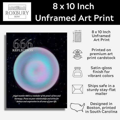 مجموعة Roxbury Row مكونة من 9 ملصقات هالة غير مؤطرة مقاس 8x10 لجمالية الغرفة، ملصق رقم الملاك، ديكور الغرفة الجمالي، ديكور الغرفة الجمالي الروحي (مجموعة كاملة) in Kuwait