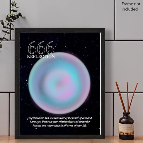 مجموعة Roxbury Row مكونة من 9 ملصقات هالة غير مؤطرة مقاس 8x10 لجمالية الغرفة، ملصق رقم الملاك، ديكور الغرفة الجمالي، ديكور الغرفة الجمالي الروحي (مجموعة كاملة) in Kuwait