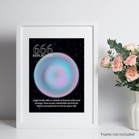 مجموعة Roxbury Row مكونة من 9 ملصقات هالة غير مؤطرة مقاس 8x10 لجمالية الغرفة، ملصق رقم الملاك، ديكور الغرفة الجمالي، ديكور الغرفة الجمالي الروحي (مجموعة كاملة) in Kuwait