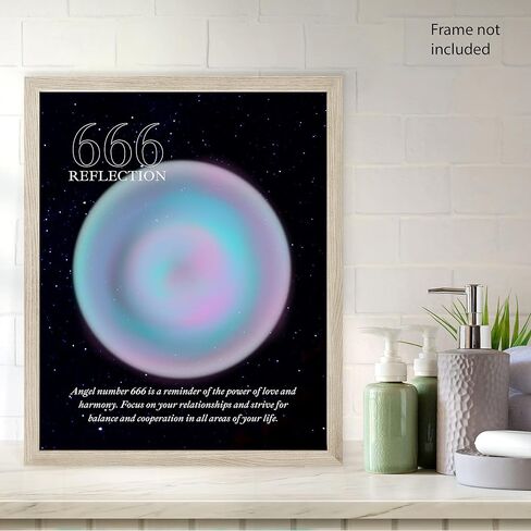 مجموعة Roxbury Row مكونة من 9 ملصقات هالة غير مؤطرة مقاس 8x10 لجمالية الغرفة، ملصق رقم الملاك، ديكور الغرفة الجمالي، ديكور الغرفة الجمالي الروحي (مجموعة كاملة) in Kuwait