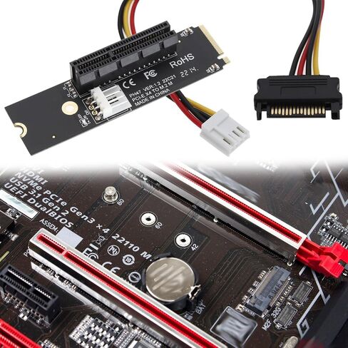eMagTech 1 Set M.2 Key M إلى PCI-E 4X محول بطاقة متوافقة مع Windows متوافق مع Linux متوافق مع أنظمة Mac M.2 إلى PCI-E 4X Riser Card in Saudi Arabia