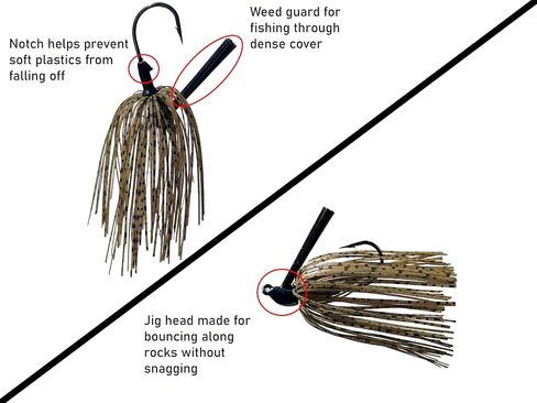 Weedless Bass Fishing Lure 3/8 oz - 3 Pack - Humane Hooks in Saudi Arabia
