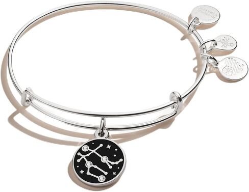 Alex and Ani A20EBZOD06SG، Color Infusion، سوار الجوزاء القابل للتوسيع، ذهبي لامع، أسود، أساور in Saudi Arabia