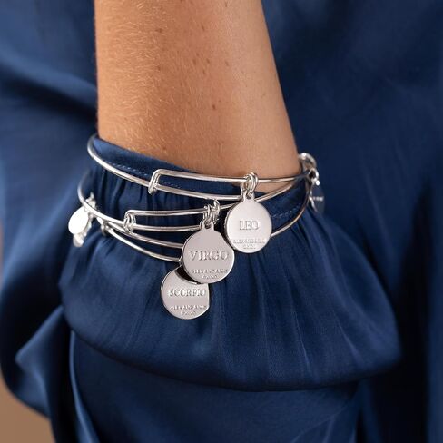 Alex and Ani A20EBZOD06SG، Color Infusion، سوار الجوزاء القابل للتوسيع، ذهبي لامع، أسود، أساور in Saudi Arabia