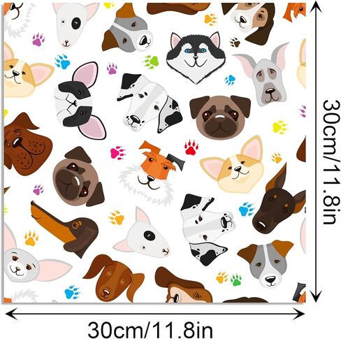 VIVIQUEN 24 حزمة لطيف جرو مخلب نمط ورقة على الوجهين، 12 بوصة لطيف يأجوج محكم القصاصات ورقة ورق الحرف مطوية مسطحة لبطاقة خلفية DIY صنع سجل القصاصات ألبوم الصور ديكور in Kuwait