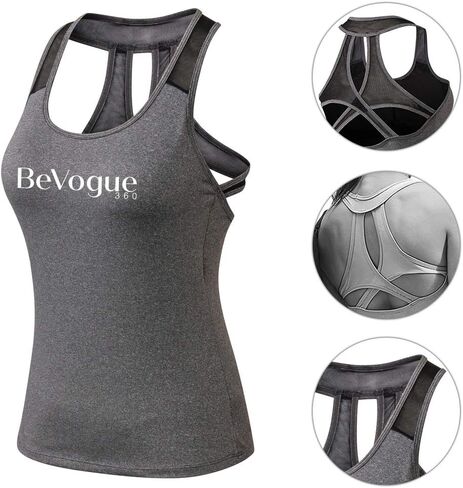 ECT Women's 'BeVogue' Activity Tank Workout Yoga Exercise Gym Shirt Running Tank Top in Saudi Arabia