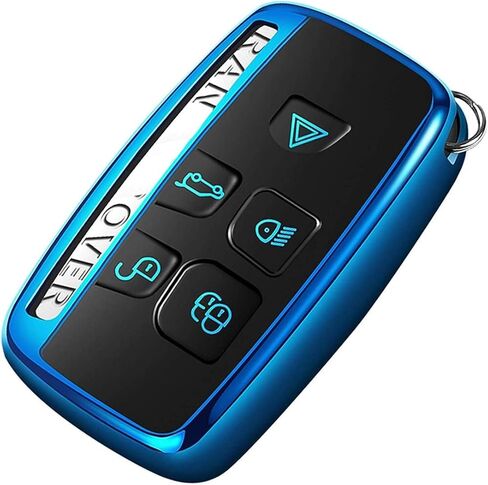 غطاء مفتاح Fob لـ Rover وJaguar، لسيارة Range Rover Evoque Velar Discovery LR4 Land Rover Sport وJaguar XF XJ XE F-PACE F-Type 5 أزرار حماية ناعمة من مادة TPU باللون الأحمر in Kuwait