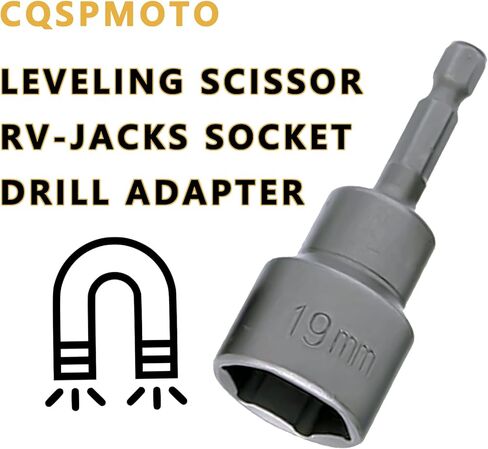 محول مثقاب مقبس RV-Jacks للتسوية مع أدوات ساق سداسية سريعة التوصيل 1/4، يعمل مع جميع مقابس المحرك السداسية 3/4 أو 19 مم، مجموعة لقم مفك صامولة الطاقة قطعتين CQSPMOTO in Saudi Arabia