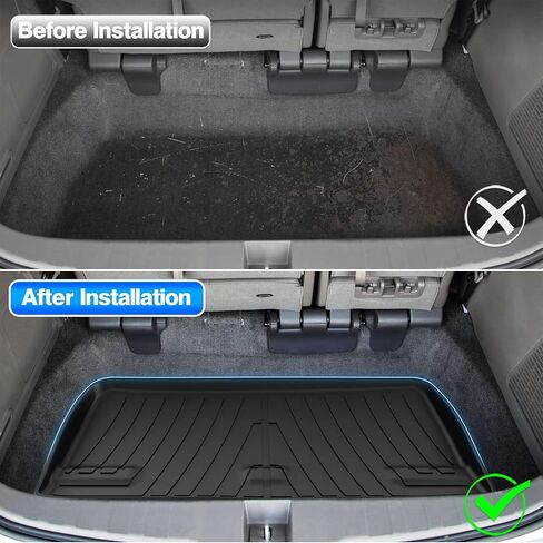 T TGBROS Custom Fit for Cargo Mat 2011-2024 Honda Odyssey All Weather Rear Cargo Liner Trunk Liner Odourless TPO Non-Slip Black in Saudi Arabia