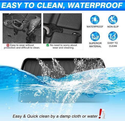T TGBROS Custom Fit for Cargo Mat 2011-2024 Honda Odyssey All Weather Rear Cargo Liner Trunk Liner Odourless TPO Non-Slip Black in Saudi Arabia