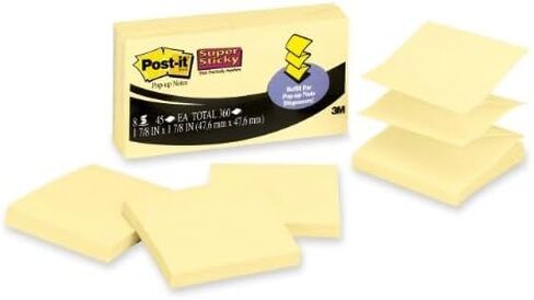 Post-it Super Sticky Pop-up Notes, 1-7/8 x 1-7/8-Inches, Canary Yellow, 8-Pads/Pack in Saudi Arabia