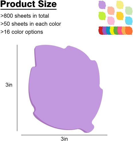 Sticky Notes, 800 Sheets 3 x 3 Inch Bright Colorful Creative Sticky Pad Self-Sticky Note Pads for Reminders Office School and Home 16 Color (Bubble Bubble Shape) in Saudi Arabia