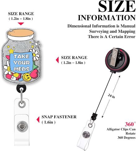 Take Your Meds Funny Pharmacy Pharmacist Retractable Badge Reel with Alligator Clip, for Nurse Doctor ICU ER Nursing Student Teacher Doctor RN LPN Nursing Work Supplies,YXZ046 in Saudi Arabia