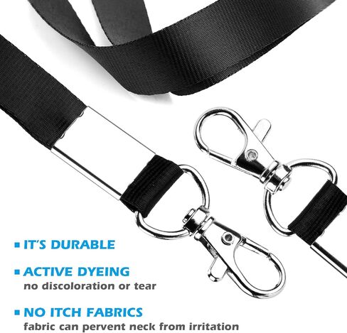 30 Pcs Clear ID Badge Holder with Lanyard Vertical Name Badge Holders with Lanyard Waterproof Plastic ID Card Holder with Resealable Zip for Office School Travel, 2.5" x 3.5" Inner Size, Black in Saudi Arabia