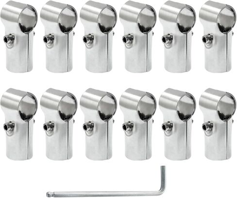 6 Sets of 1-3/8"/ 32mm Panel T Clamps, Stainless Steel End Rail T Pipe Clamp Pipe Fence Reinforcement Fit OD 1-3/8"/ 32mm Pipe in Kuwait