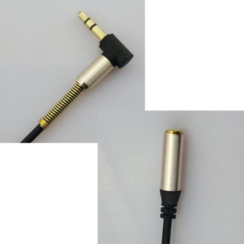 Seadream 2PACK 10 inch 3-Pole 3.5mm Steel Spring Relief Right Angle 90 Degree to 3.5mm Female Stereo Audio Cable Headset Extension Cable Replacement for Beats Dr. Dre Studio iPhone in Saudi Arabia