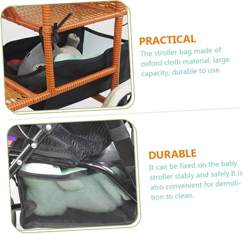 Toddmomy قطعتان من حقيبة تخزين عربة الأطفال المعلقة وإكسسوارات عربة الأطفال وحقيبة عربة الأطفال وسلة تحت سلة التخزين وحقائب التخزين وصندوق تخزين عربة الأطفال وحقيبة تخزين الحفاضات in Kuwait