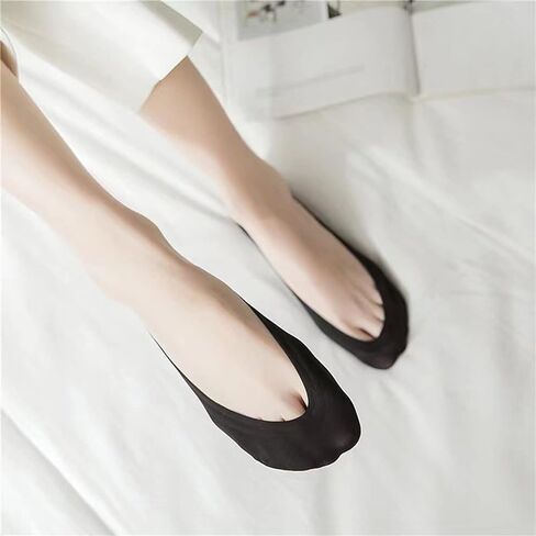 6 أزواج من الجوارب النسائية المصنوعة من النايلون، غير قابلة للانزلاق، جوارب رقيقة غير قابلة للانزلاق، جوارب مخفية غير مرئية للشقق المسطحة القابلة للتنفس، جوارب قارب منخفضة القطع 2 أسود 2 عاري 2 رمادي in Kuwait