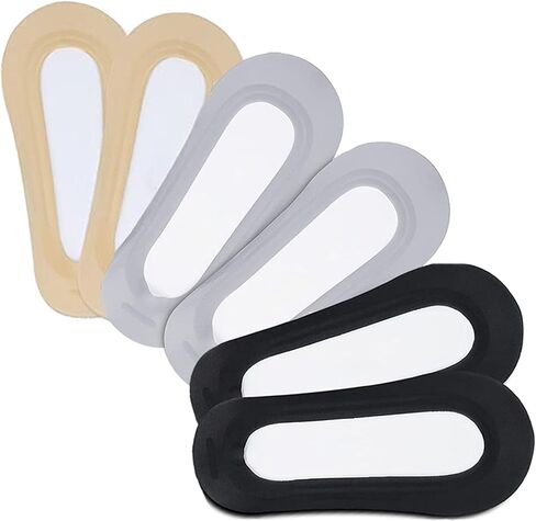 6 أزواج من الجوارب النسائية المصنوعة من النايلون، غير قابلة للانزلاق، جوارب رقيقة غير قابلة للانزلاق، جوارب مخفية غير مرئية للشقق المسطحة القابلة للتنفس، جوارب قارب منخفضة القطع 2 أسود 2 عاري 2 رمادي in Kuwait