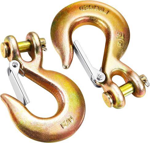 2 Pack 5/16 Inch Chain Hook, Tow Chains with Hooks Clevis Slip Hook with Latch Safety Hook G70 Tow Chain Clevis Grab Hook for Trailer Truck Transport Tow Chain Hook Drag Chain Hooks Heavy Load in Saudi Arabia