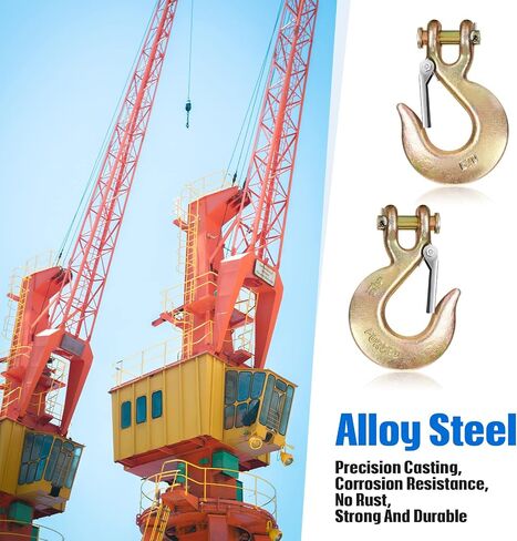 2 Pack 5/16 Inch Chain Hook, Tow Chains with Hooks Clevis Slip Hook with Latch Safety Hook G70 Tow Chain Clevis Grab Hook for Trailer Truck Transport Tow Chain Hook Drag Chain Hooks Heavy Load in Saudi Arabia