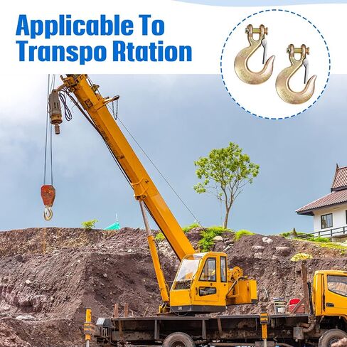 2 Pack 5/16 Inch Chain Hook, Tow Chains with Hooks Clevis Slip Hook with Latch Safety Hook G70 Tow Chain Clevis Grab Hook for Trailer Truck Transport Tow Chain Hook Drag Chain Hooks Heavy Load in Saudi Arabia