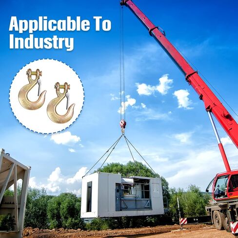 2 Pack 5/16 Inch Chain Hook, Tow Chains with Hooks Clevis Slip Hook with Latch Safety Hook G70 Tow Chain Clevis Grab Hook for Trailer Truck Transport Tow Chain Hook Drag Chain Hooks Heavy Load in Saudi Arabia