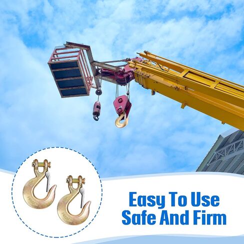 2 Pack 5/16 Inch Chain Hook, Tow Chains with Hooks Clevis Slip Hook with Latch Safety Hook G70 Tow Chain Clevis Grab Hook for Trailer Truck Transport Tow Chain Hook Drag Chain Hooks Heavy Load in Saudi Arabia