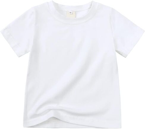 Baby Boys Girls Cotton T-Shirts 3Pack Solid Color Short Sleeve Tee Summer Crewneck Tops for Toddler Kids in Saudi Arabia
