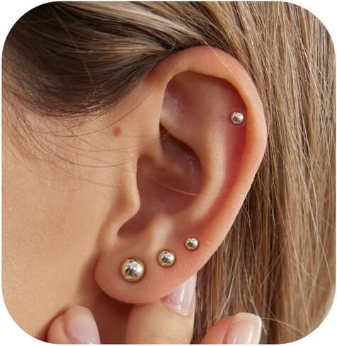 5 Pairs Pearl Earrings for Women Hypoallergenic Ball Studs Earrings Set Women 316L Surgical Steel Silver Pearl Earrings Birthday Valentines Day Gifts in Saudi Arabia