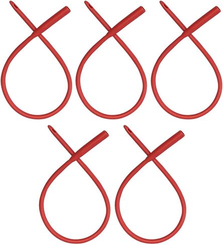 Red Latex Catheter 20FR - 2 Pack Flexible Rubber Tubing for Enemas and Colon Cleansing with Free Hose Connector. Recommended for Coffee Enemas, Gerson Therapy, Higher Colon Cleansing in Saudi Arabia