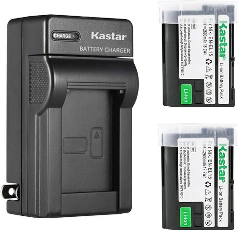 Kastar AC Wall Battery Charger Replacement for Nikon EN-EL15 EN-EL15a EN-EL15b EN-EL15e Battery, MH-25 MH-25a MH-25b Charger, Nikon MB-D11, MB-D12, MB-D14, MB-D15, MB-D16, MB-D18 Camera in Saudi Arabia