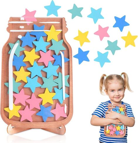 Reward Stars Jar for Kids, Incentive Jars for Boys Girls, Bulletin Board Reward Chart, Stars Reward System Jar, Lovely Potty Trainingfor Classroom Home Decor Responsibility Management Tool (03) in Saudi Arabia