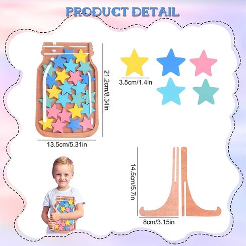 Reward Stars Jar for Kids, Incentive Jars for Boys Girls, Bulletin Board Reward Chart, Stars Reward System Jar, Lovely Potty Trainingfor Classroom Home Decor Responsibility Management Tool (03) in Saudi Arabia