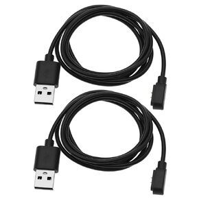 2PCS Magnetic Smartwatch USB Charging Cable Replacement Compatible with Blackview R3/R3 Pro USB Charger Adapter 5V Black 1M Cable Length