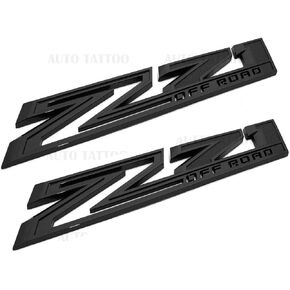 2Pc 2019-2022 Z71 Off Road Emblem Fender Letter Logo Sport 3D Badge Sticker Decal 84632695 Replacement for Silverado 1500 HD 2500 HD 3500 HD (Black Red)