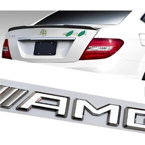 Car Replacement Accessories fit for Trunk Lid Rear Compatible with G63 C63 C43 C300 CLA CLS CLA GLA GLB GLC GLE E63 E53 E43 A45 A35 .etc Car Side Decoration Bright Sliver