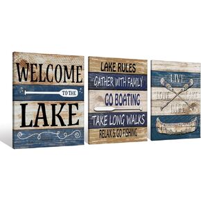 Let The Adventure Begin Canvas Wall Art Prints Artwork Signs Framed for Campsite Porch Wall Decor Home Room RV Trailer Decor, 11X14 inch,Camper Adventure Lovers Gifts