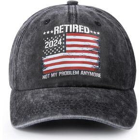 Retirement Gifts for Men, Retirement Hats 2024, Retirement Party Decorations, Adjustable Cotton Printed Baseball Cap