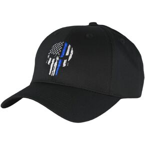 Fantastic Tees American Flag Skull Service Support Men's Patriotic Hat Cap