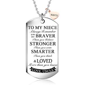 To My Niece Pendant Necklace Jewelry Encouragement Gift from uncle Inspirational Gifts For niece Jewelry