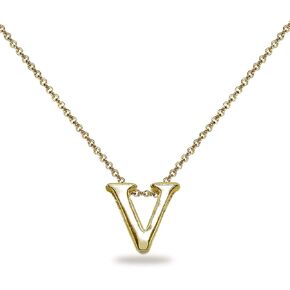 B. BRILLIANT Yellow Gold Flashed Sterling Silver Letter Alphabet Name Personalized 925 Silver Initial Necklace for Girls Women Men Boys