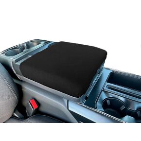 صُنع يدويًا في الولايات المتحدة الأمريكية مصمم لسيارة Ford F150 2021-2024 حدد نماذج مع مقاعد دلو لسطح عمل الكمبيوتر فقط من النيوبرين لمسند الذراع التلقائي وغطاء وحدة التحكم المركزية باللون الأسود