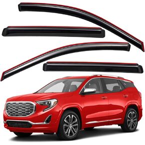 Lightronic WV194812 in-Channel Side Window Deflectors Visors Vent Rain Guards, Dark Smoke, 4-Pieces Set, Fits 2018-2024 GMC Terrain